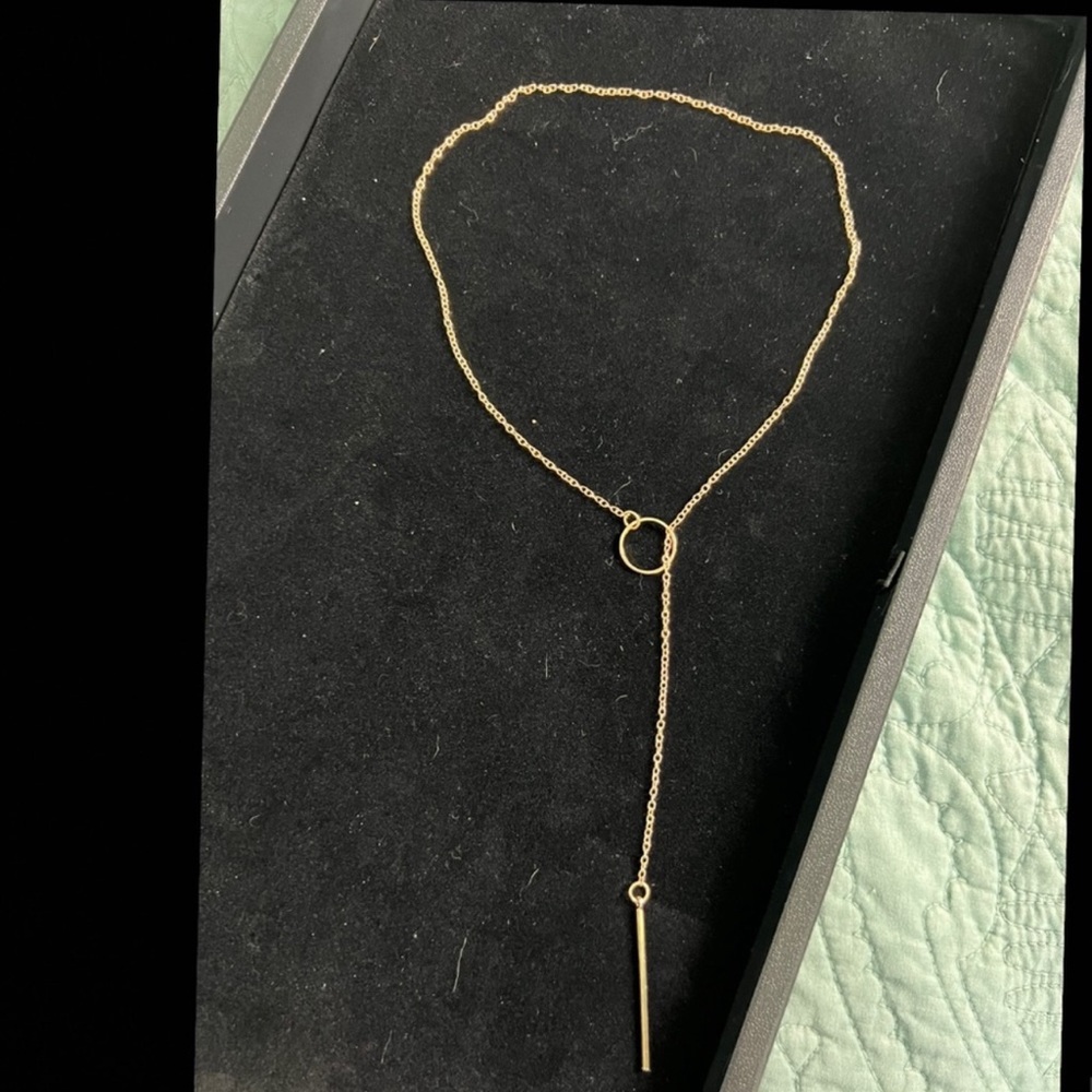 ✨🎁 New minimalist gold wrap around extra long lariat pendant Y drop necklace✨🎁 - Picture 4 of 8